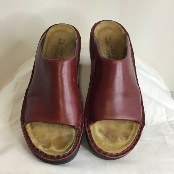 Naot Rome Rumba Leather Slip on Wedge Sandal Bordeaux Size 39 (US 8.5) - Picture 2 of 13